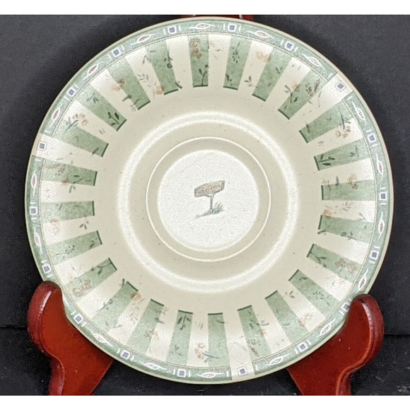 Pfaltzgraff Naturewood Cup and Saucer SET OF 2 Garden Herb Birdhouse 8 oz ea - Picture 3 of 10